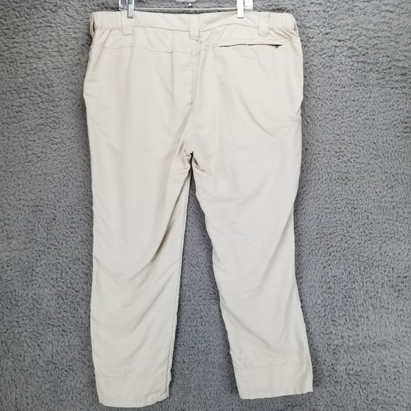 Orvis Pants Mens XXL Beige Nylon High Rise Zip Cargo Pocket Fishing - Picture 8 of 14